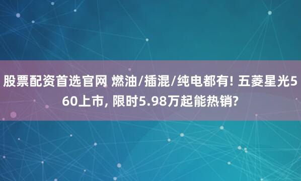 股票配资首选官网 燃油/插混/纯电都有! 五菱星光560上市, 限时5.98万起能热销?